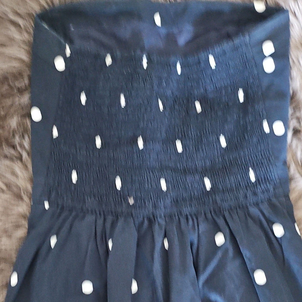 Navy Blue Polka Dot Dress - Picture 5 of 9